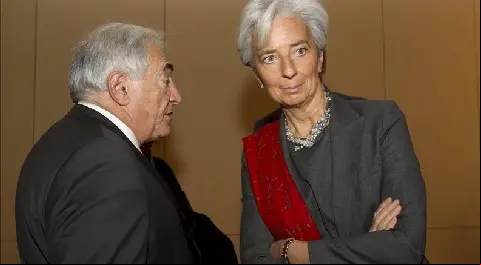 Srtauss-Kahn y la ministra de Economía sa, Christine Lagarde.