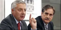 Los ministros de Fomento y de Trabajo, José Blanco y Valeriano Gómez.