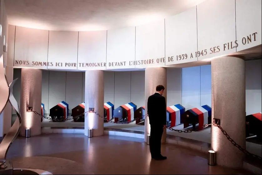 <p>Macron, el pasado sábado, en la ceremonia de conmemoración del 82 aniversario del Llamamiento del 18 de junio de 1940 celebrada en Mont Valérien, en Hauts-de-Seine.</p>
