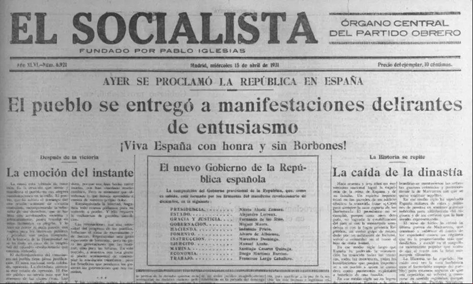 El Socialista, de 15 de abril de 1931 (número 6921)