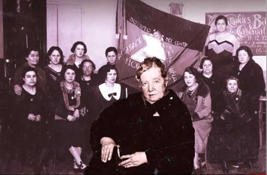 Imagen tomada de la portada del libro “¡Paso a la mujer! Biografía de Amalia Carvia” de Manuel Almisas Albeniz. Ediciones Suroeste