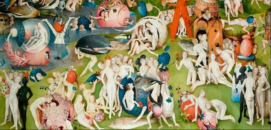 Fragmento “El jardín de las Delicias”, parte central del Triptico de El Bosco