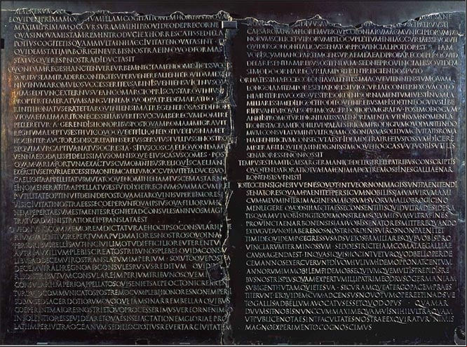 Tabula Claudiana, bronce, Lyon, Museo y Teatro Romano Lugdunum