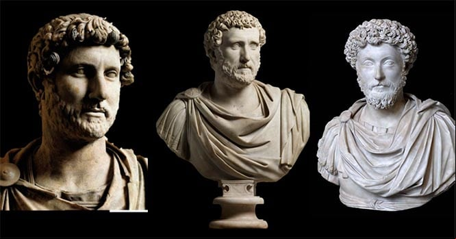Tres emperadores: Adriano, Antonino Pío y Marco Aurelio