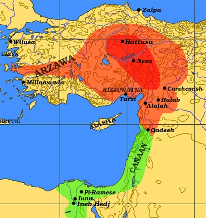 Imperio hitita, c. 1300 a.C.