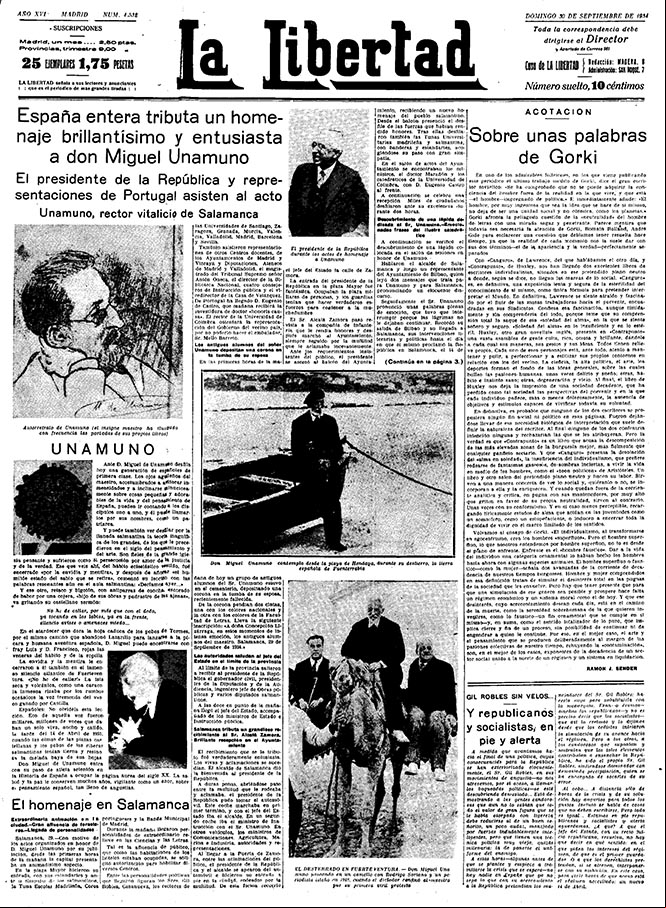 LALIBERTAD 30.9.1934 HOMENAJE