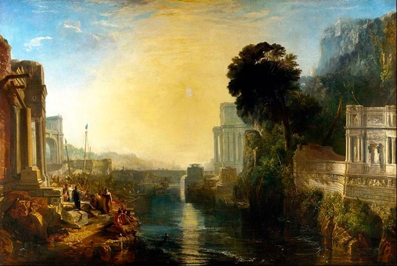 La fundación de Cartago por el pintor inglés Turner en el año 1815