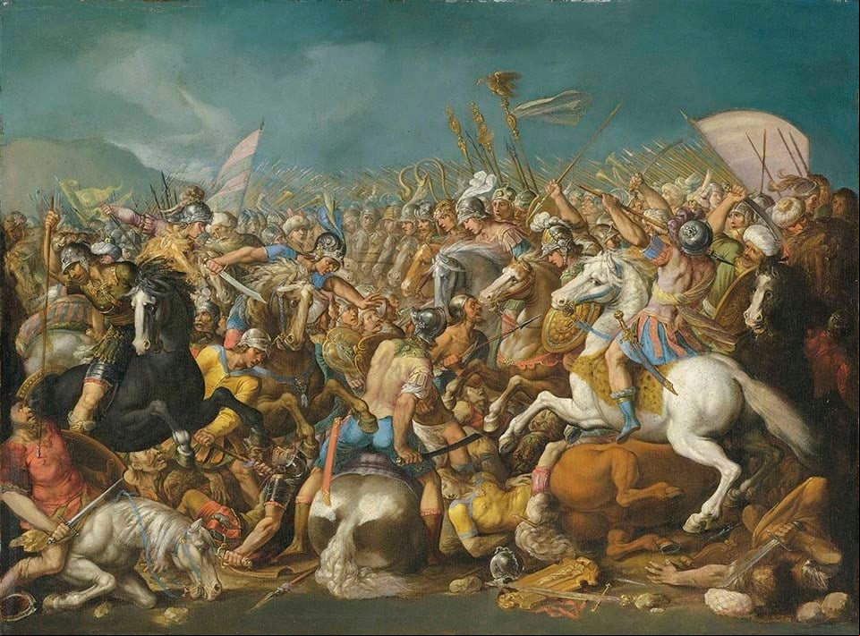 La batalla de Cannas. Óleo de Bernardino Cesari, siglo XVII