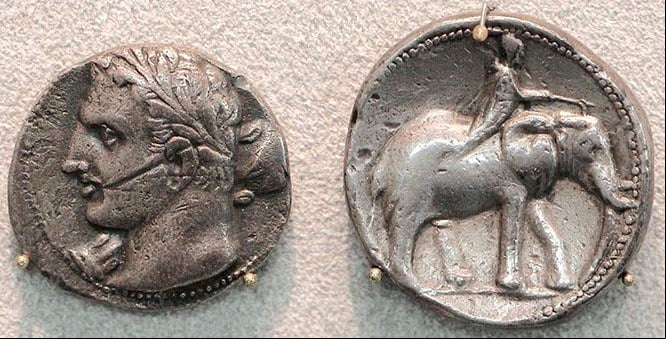 Moneda cartaginesa acuñada en Hispania