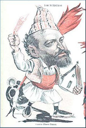 Caricatura de Blasco Ibáñez en la revista Don Quijote del año 1902