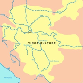 Mapa de la cultura vinca