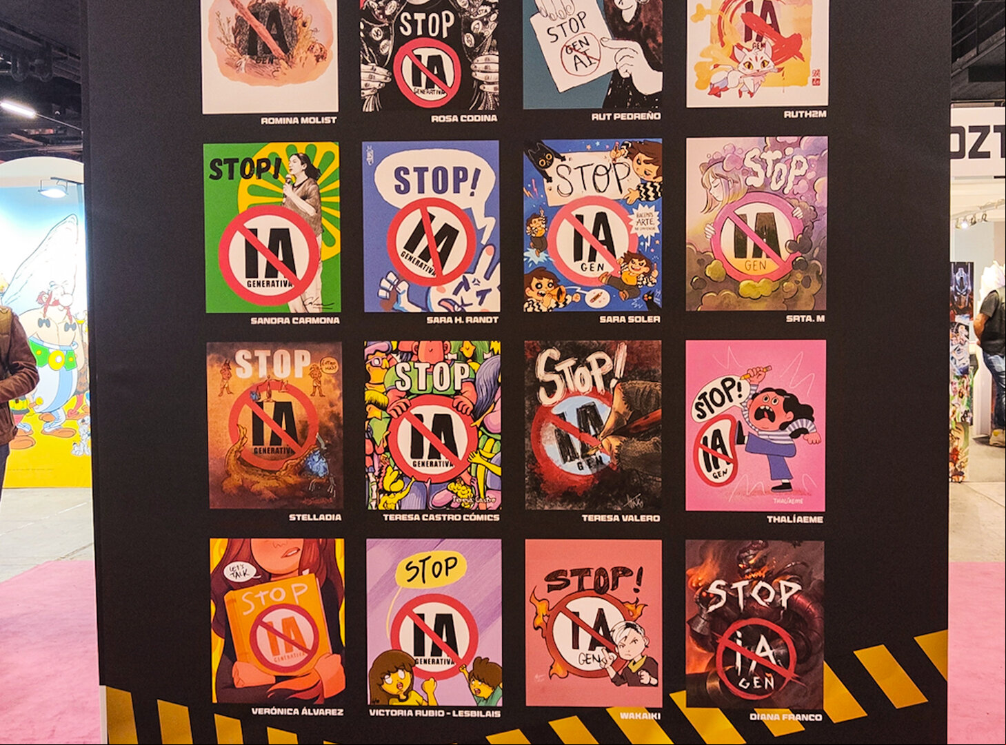 muestra de rechazo del uso de AI por parte de varios autores STOP IA